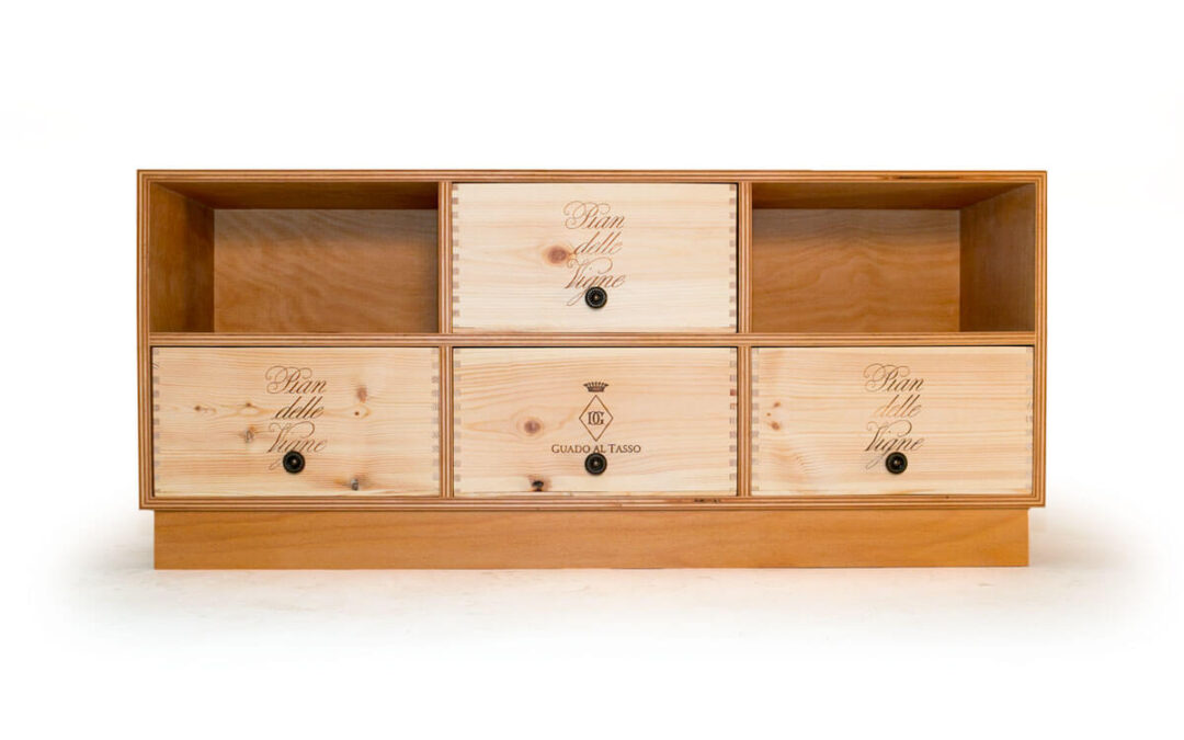 Weinkisten Sideboard TV, geölt – Nummer 5